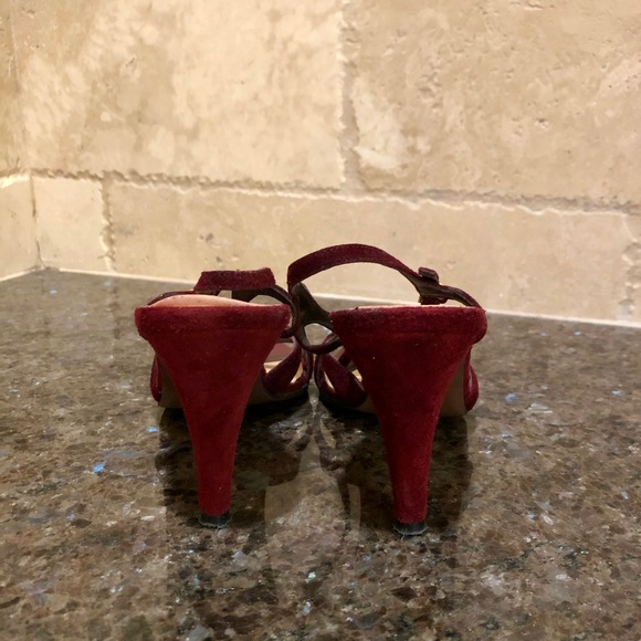 Vintage Pappagallo Maroon Strappy Heel - Picture 5 of 6